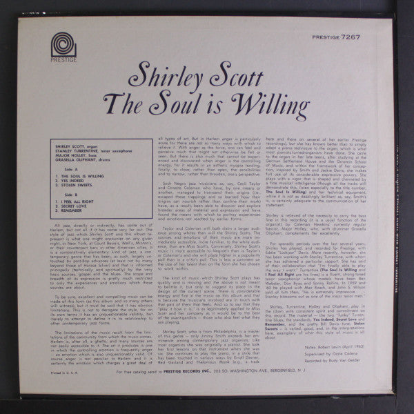 Shirley Scott : The Soul Is Willing (LP, Album, Mono, Bla)