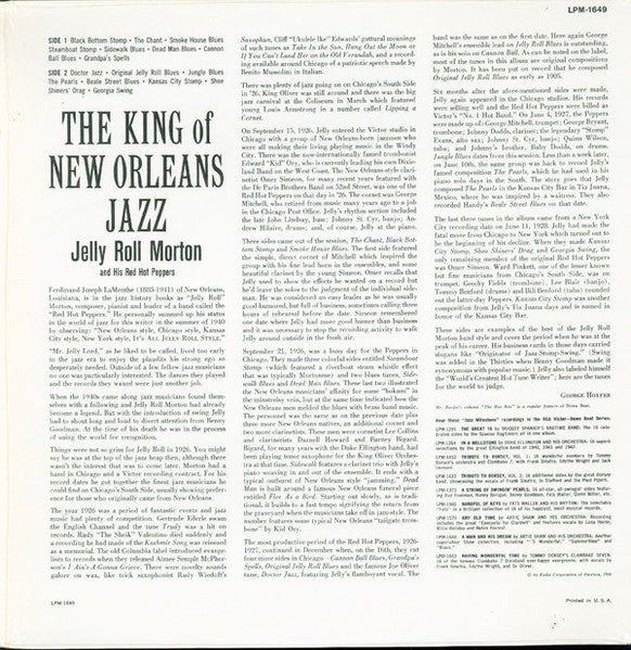 Jelly Roll Morton's Red Hot Peppers : The King Of New Orleans Jazz (LP, Comp)