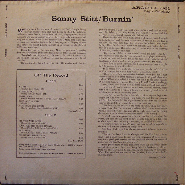 Sonny Stitt : Burnin' (LP, Album)