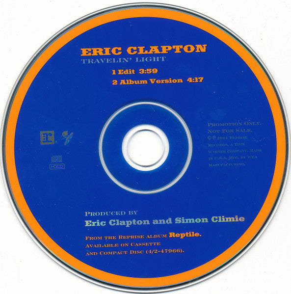 Eric Clapton : Travelin' Light (CD, Single, Promo)