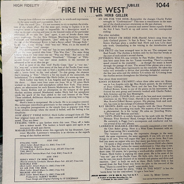 Herb Geller : Fire In The West (LP, Album, RE)