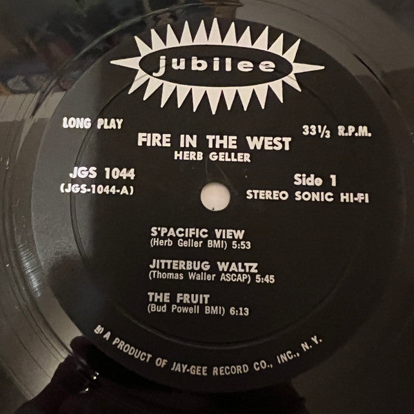 Herb Geller : Fire In The West (LP, Album, RE)