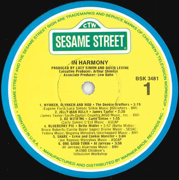 Various : In Harmony - A Sesame Street Record (LP, Comp, Win)