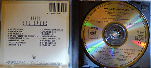 Various : 1930s Jazz Big Bands (CD, Comp, RM)
