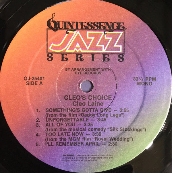 Cleo Laine : Cleo's Choice (LP, Mono)