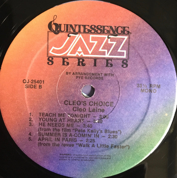 Cleo Laine : Cleo's Choice (LP, Mono)