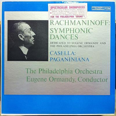 Sergei Vasilyevich Rachmaninoff, Alfredo Casella, The Philadelphia Orchestra, Eugene Ormandy : Symphonic Dances, OP. 45 (1940), Paganiniana (LP, Album, Mono)