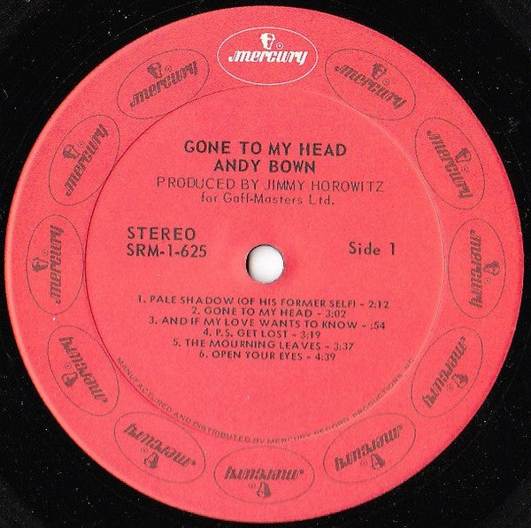 Andy Bown : Gone To My Head (LP, Album, PR,)