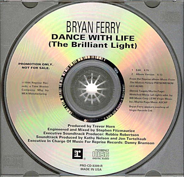 Bryan Ferry : Dance With Life (The Brilliant Light) (CD, Single, Promo)