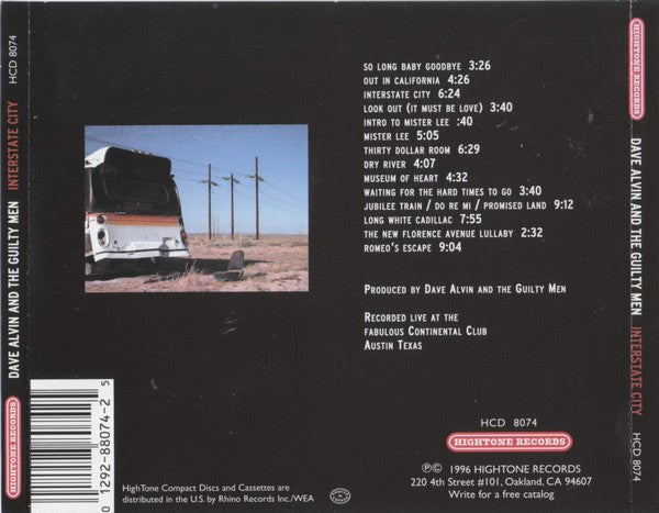 Dave Alvin And The Guilty Men : Interstate City (CD, Album)