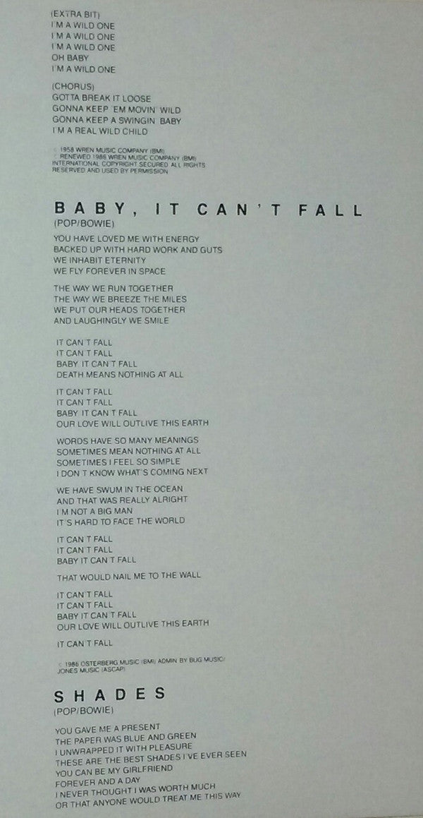 Iggy Pop : Blah-Blah-Blah (Cass, Album)
