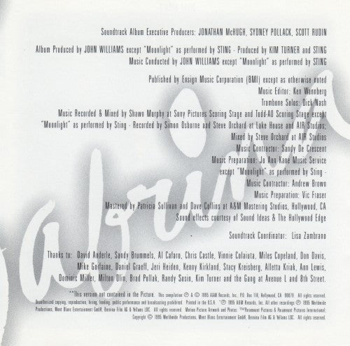 John Williams (4) : Sabrina (Original Motion Picture Soundtrack) (CD, Album)