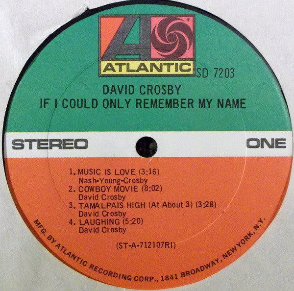 David Crosby : If I Could Only Remember My Name (LP, Album, RI )