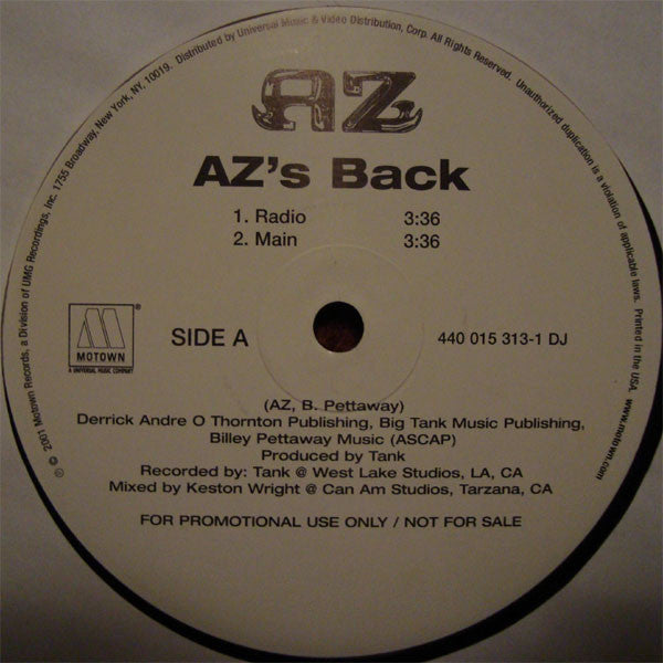 AZ : AZ´s Back (12", Promo)