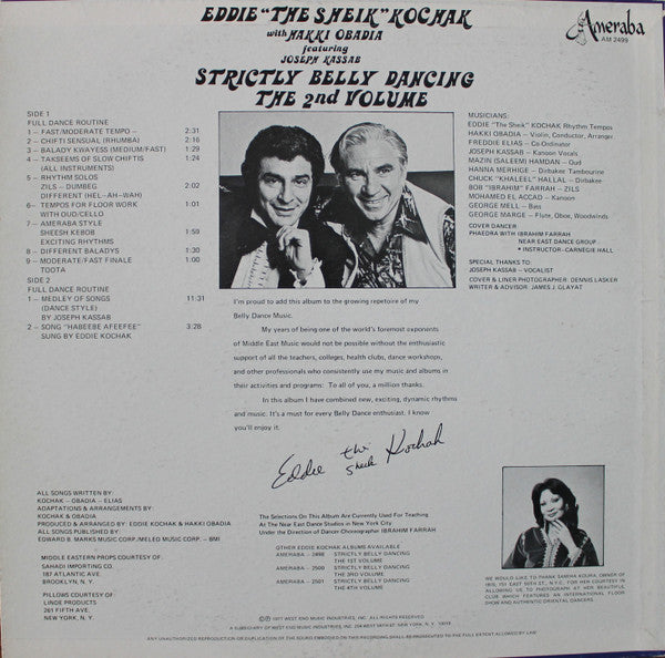 Eddie Kochak With Hakki Obadia Featuring Youssef Kassab : Strictly Belly Dancing - The 2nd Volume (LP)