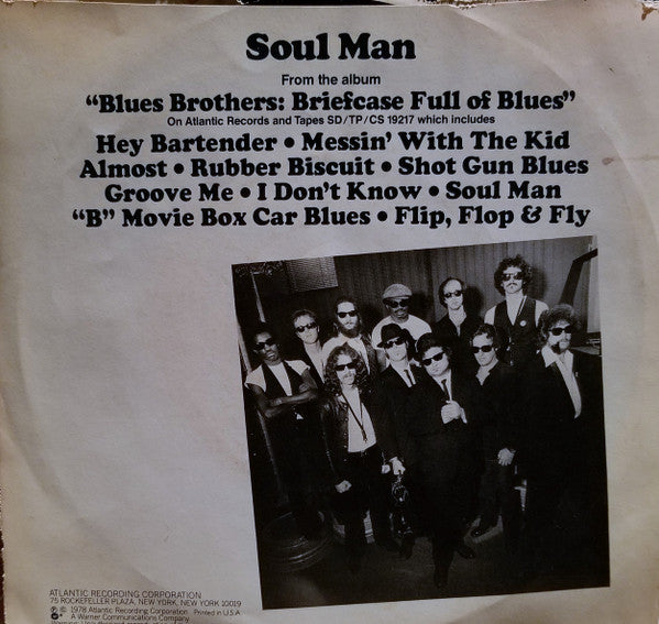The Blues Brothers : Soul Man / Excusez Moi Mon Cherie (7", Single, Styrene, PRC)