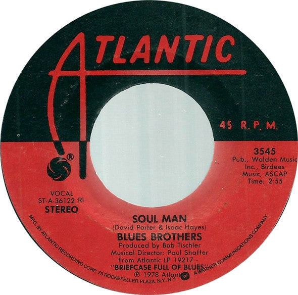 The Blues Brothers : Soul Man / Excusez Moi Mon Cherie (7", Single, Styrene, PRC)
