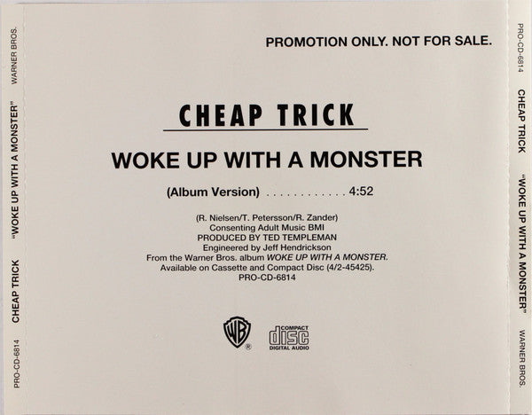 Cheap Trick : Woke Up With A Monster (CD, Single, Promo)