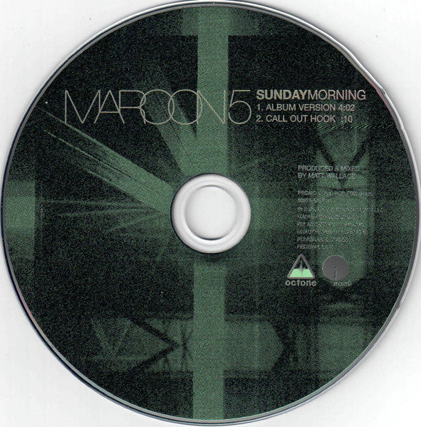 Maroon 5 : Sunday Morning (CD, Single, Promo)