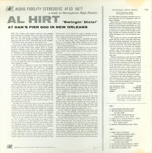 Al Hirt : Swingin' Dixie! (At Dan's Pier 600 In New Orleans) (LP, Album, Bla)