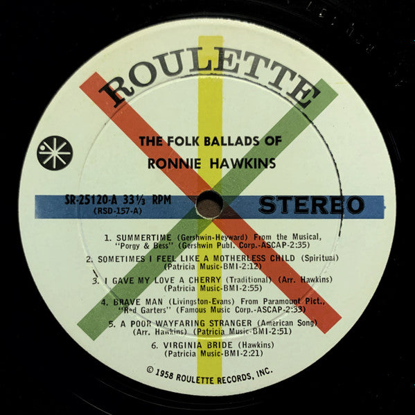 Ronnie Hawkins : The Folk Ballads Of Ronnie Hawkins (LP, Album)