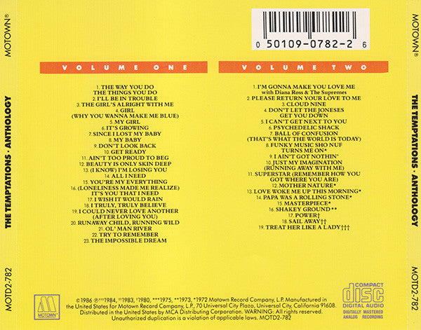 The Temptations : Anthology (2xCD, Comp)