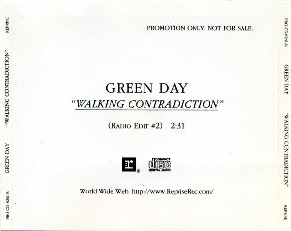 Green Day : Walking Contradiction (CD, Single, Promo)