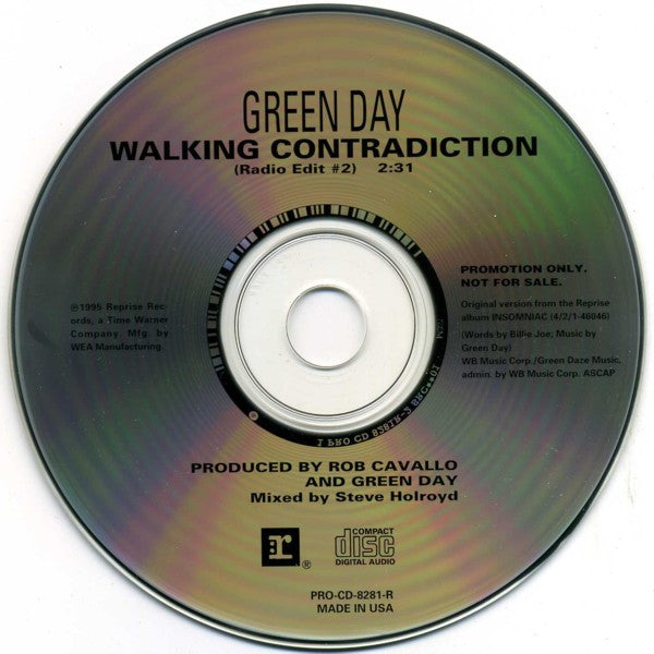 Green Day : Walking Contradiction (CD, Single, Promo)