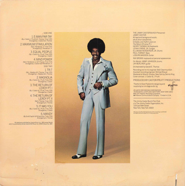 The Jimmy Castor Bunch : Maximum Stimulation (LP, Album, RI )