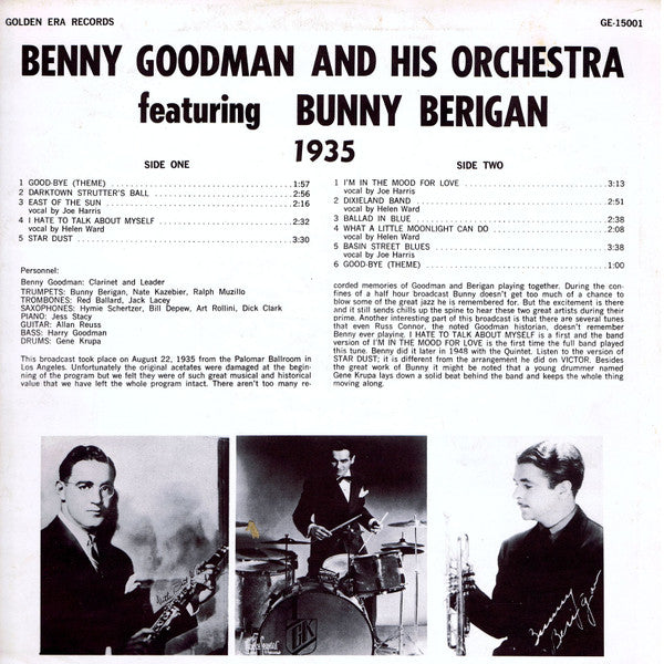 Benny Goodman And His Orchestra : Featuring Bunny Berigan (LP, Album)