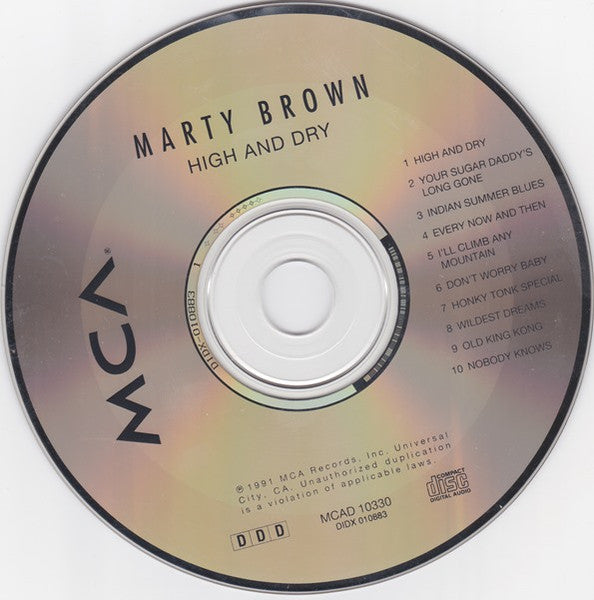 Marty Brown (3) : High And Dry (CD, Album)