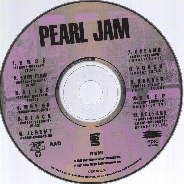 Pearl Jam : Ten (CD, Album, RE, RP)
