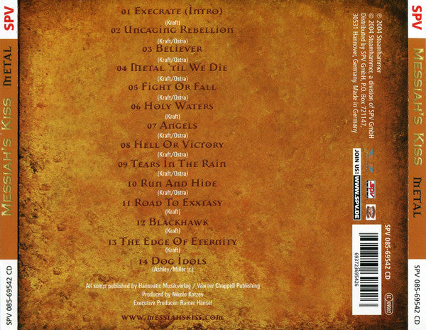 Messiah's Kiss : Metal (CD, Album)