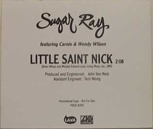 Sugar Ray (2) Featuring The Wilsons : Little Saint Nick  (CD, Single, Promo)