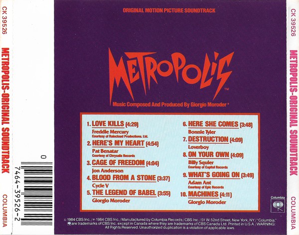 Various : Metropolis (Original Motion Picture Soundtrack) (CD, Album)