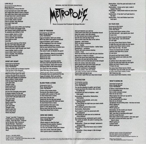 Various : Metropolis (Original Motion Picture Soundtrack) (CD, Album)