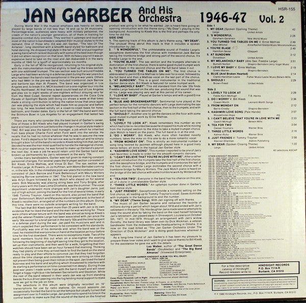 Jan Garber And His Orchestra : The Uncollected Jan Garber, Vol. 2, 1946-1947  (LP, Mono)