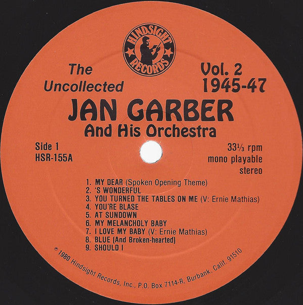 Jan Garber And His Orchestra : The Uncollected Jan Garber, Vol. 2, 1946-1947  (LP, Mono)