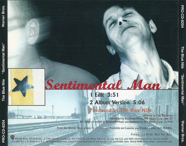 The Blue Nile : Sentimental Man (CD, Single, Promo)
