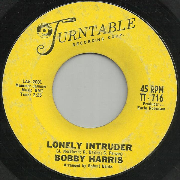 Bobby Harris (3) : Ain't That Love / Lonely Intruder (7", Single, Styrene)
