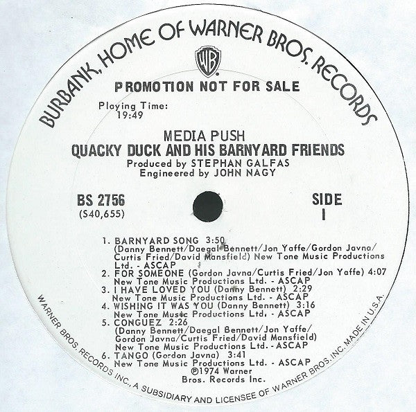 Quacky Duck And His Barnyard Friends : Media Push (LP, Album, Promo, San)