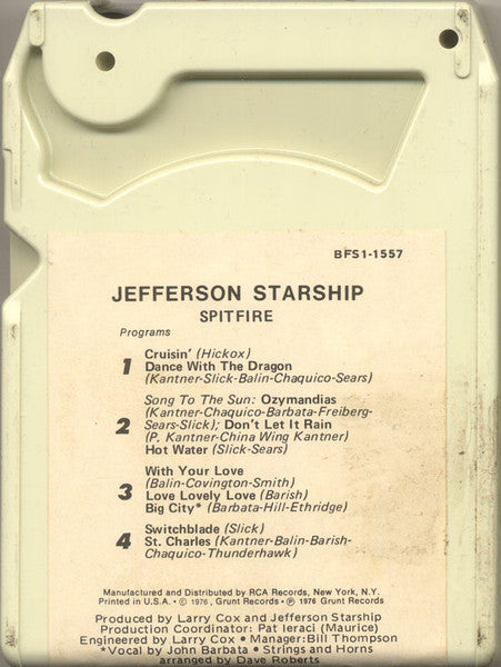 Jefferson Starship : Spitfire (8-Trk, Album)