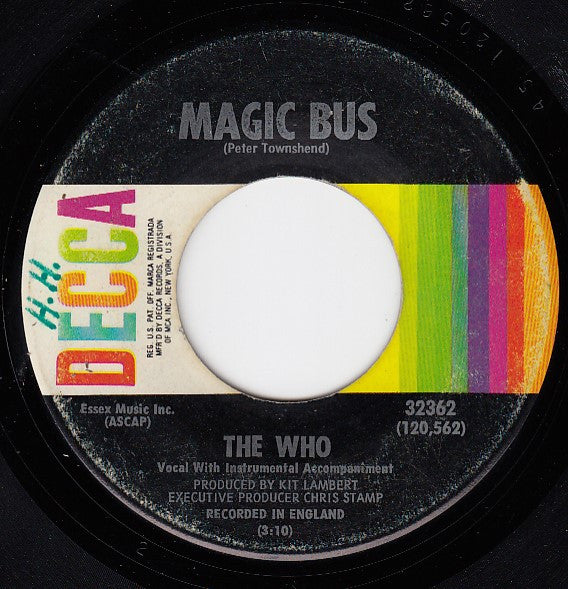 The Who : Magic Bus (7", Single, Pin)
