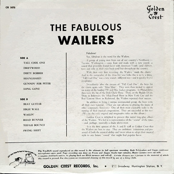 The Wailers (2) : The Wailer's Wail (LP, Album, Mono, RE)