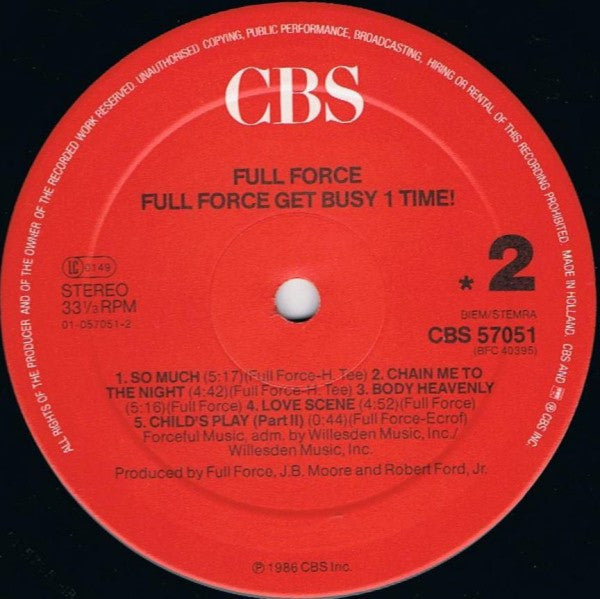 Full Force : Full Force Get Busy 1 Time! (LP, Album)