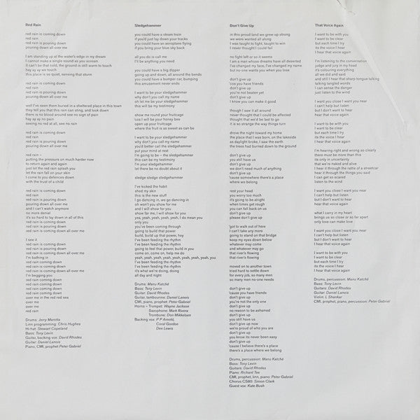 Peter Gabriel : So (LP, Album, Spe)