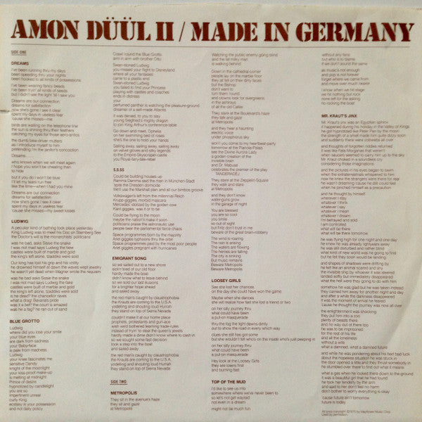 Amon Düül II : Made In Germany (LP, Album, PR)