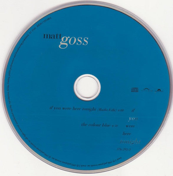 Matt Goss : If You Were Here Tonight (CD, Single)