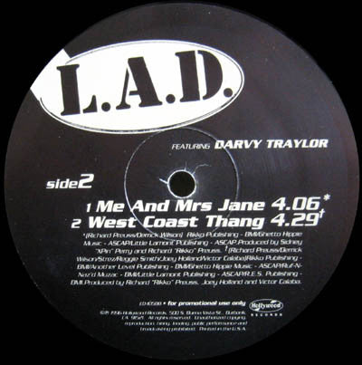 L.A.D. (2) Featuring Darvy Traylor : Ridin' Low (Album Sampler) (12", Promo, Smplr)