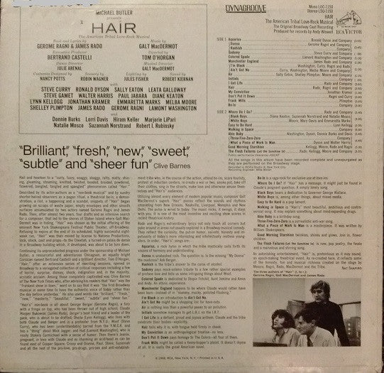 Various : Hair  (The American Tribal Love-Rock Musical) (LP, Album, RE, Hol)